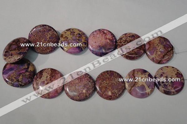 CDI708 15.5 inches 35mm flat round dyed imperial jasper beads