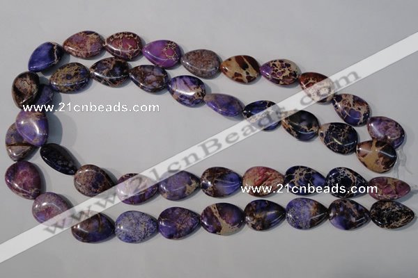 CDI714 15.5 inches 15*20mm flat teardrop dyed imperial jasper beads