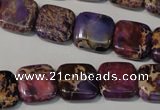 CDI716 15.5 inches 14*14mm square dyed imperial jasper beads