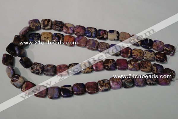 CDI716 15.5 inches 14*14mm square dyed imperial jasper beads