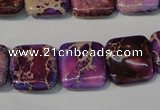 CDI717 15.5 inches 16*16mm square dyed imperial jasper beads