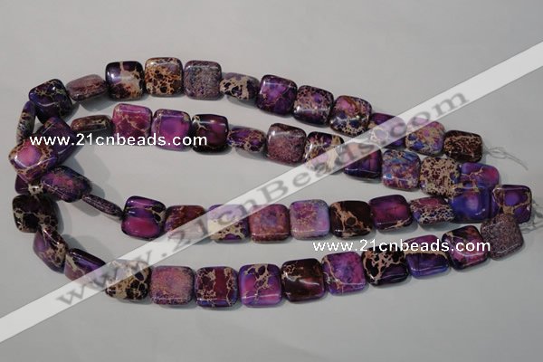 CDI717 15.5 inches 16*16mm square dyed imperial jasper beads