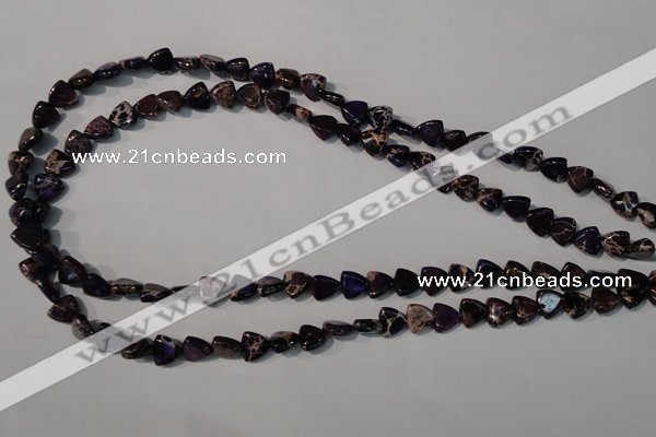 CDI719 15.5 inches 8*8mm triangle dyed imperial jasper beads