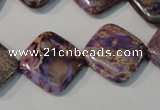 CDI720 15.5 inches 18*18mm diamond dyed imperial jasper beads