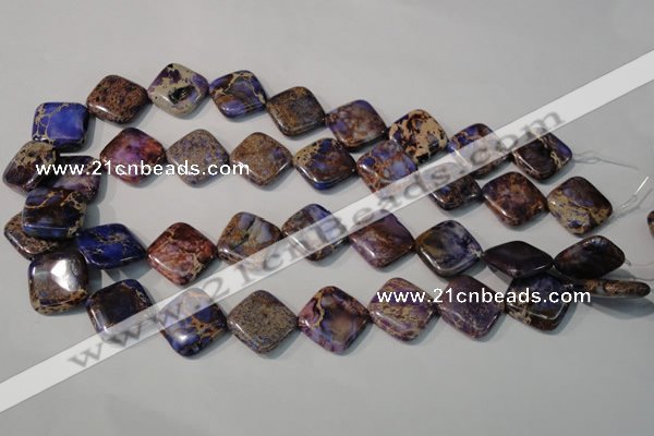 CDI720 15.5 inches 18*18mm diamond dyed imperial jasper beads