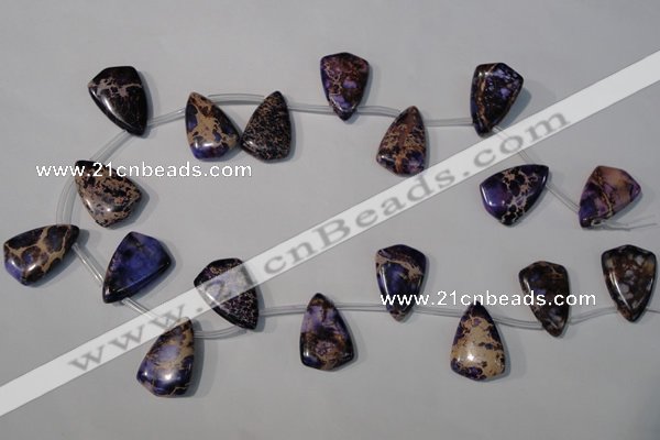 CDI724 Top-drilled 16*24mm flat teardrop dyed imperial jasper beads