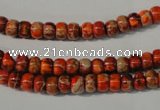 CDI731 15.5 inches 4*6mm rondelle dyed imperial jasper beads