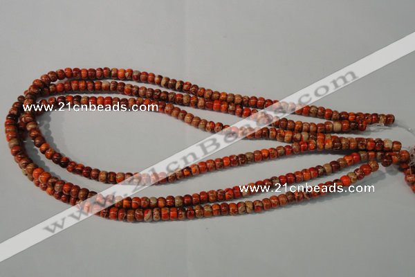 CDI731 15.5 inches 4*6mm rondelle dyed imperial jasper beads