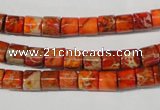 CDI735 15.5 inches 6*6mm tube dyed imperial jasper beads