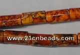 CDI738 15.5 inches 8*16mm tube dyed imperial jasper beads