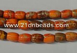 CDI740 15.5 inches 5*8mm drum dyed imperial jasper beads