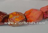 CDI747 15.5 inches 13*18mm faceted nuggets dyed imperial jasper beads