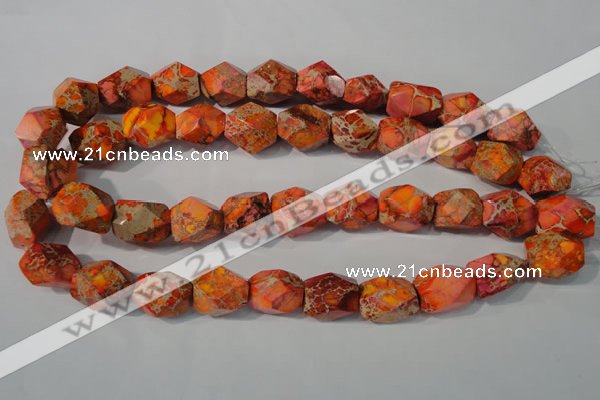 CDI747 15.5 inches 13*18mm faceted nuggets dyed imperial jasper beads