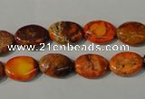 CDI750 15.5 inches 12*14mm oval dyed imperial jasper beads