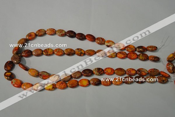 CDI750 15.5 inches 12*14mm oval dyed imperial jasper beads