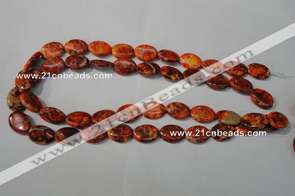 CDI751 15.5 inches 13*18mm oval dyed imperial jasper beads