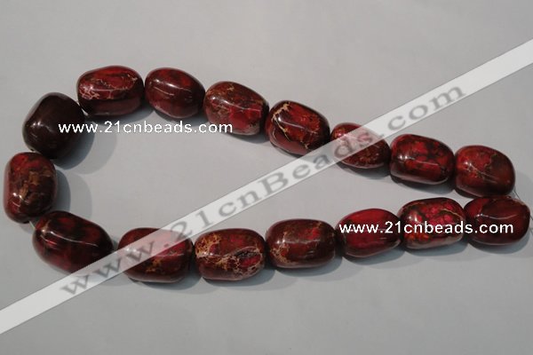 CDI771 15.5 inches 18*25mm nuggets dyed imperial jasper beads