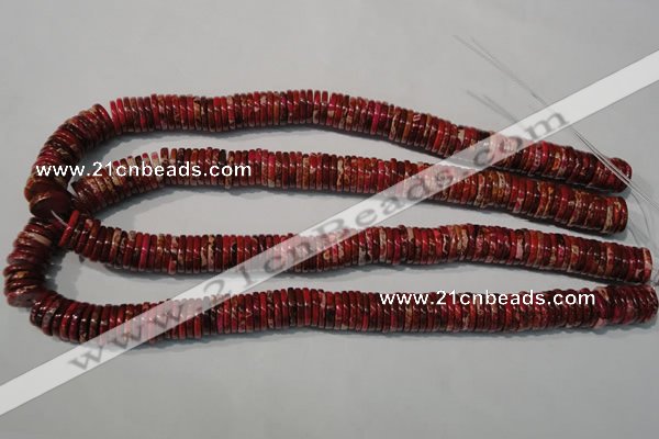 CDI773 15.5 inches 2*12mm dish dyed imperial jasper beads