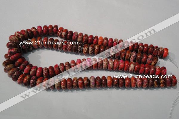 CDI775 15.5 inches 6*14mm rondelle dyed imperial jasper beads