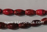 CDI777 15.5 inches 8*13mm rice dyed imperial jasper beads