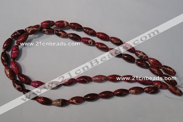 CDI778 15.5 inches 8*16mm rice dyed imperial jasper beads