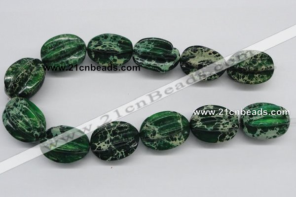 CDI78 16 inches 26*33mm star fruit shaped dyed imperial jasper beads