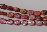 CDI781 15.5 inches 6*8mm oval dyed imperial jasper beads