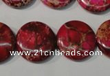 CDI787 15.5 inches 20mm flat round dyed imperial jasper beads