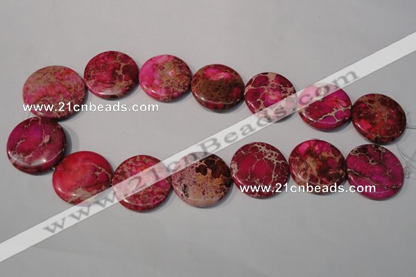 CDI788 15.5 inches 30mm flat round dyed imperial jasper beads