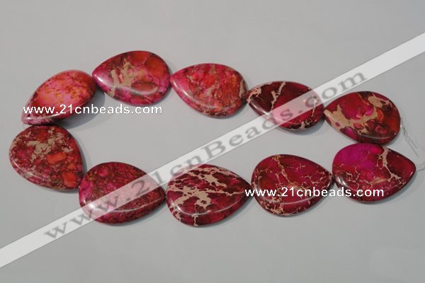 CDI790 15.5 inches 30*40mm flat teardrop dyed imperial jasper beads