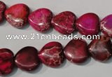 CDI792 15.5 inches 12*12mm heart dyed imperial jasper beads