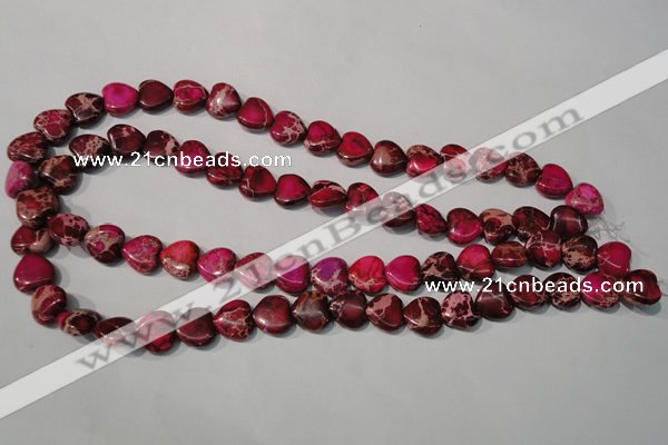 CDI792 15.5 inches 12*12mm heart dyed imperial jasper beads