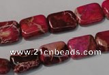 CDI796 15.5 inches 10*14mm rectangle dyed imperial jasper beads