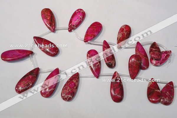 CDI799 Top-drilled 16*32mm flat teardrop dyed imperial jasper beads