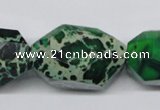 CDI80 16 inches 20*30mm faceted nuggets dyed imperial jasper beads