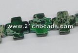 CDI81 16 inches 16*16mm cross dyed imperial jasper beads wholesale