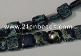 CDI901 15.5 inches 8*8mm square dyed imperial jasper beads