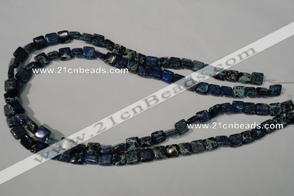 CDI901 15.5 inches 8*8mm square dyed imperial jasper beads