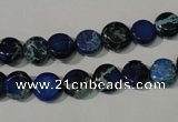 CDI905 15.5 inches 8mm flat round dyed imperial jasper beads