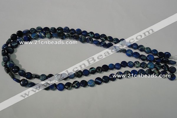 CDI905 15.5 inches 8mm flat round dyed imperial jasper beads