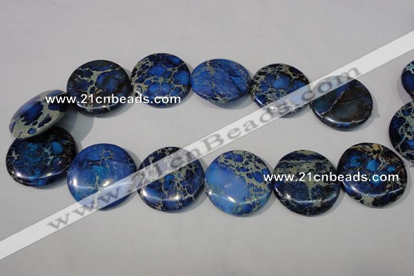 CDI909 15.5 inches 35mm flat round dyed imperial jasper beads