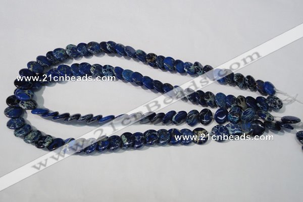 CDI911 15.5 inches 12mm flat round dyed imperial jasper beads