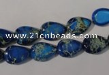 CDI915 15.5 inches 9*13mm flat teardrop dyed imperial jasper beads