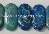 CDI917 15.5 inches 15*30mm oval double drilled dyed imperial jasper beads