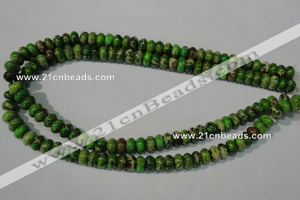 CDI927 15.5 inches 6*10mm rondelle dyed imperial jasper beads