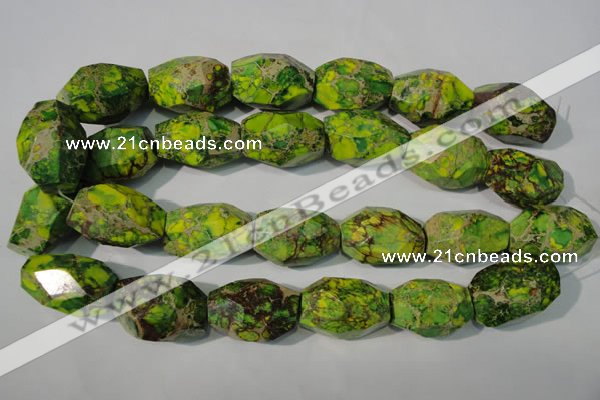 CDI933 15.5 inches 19*30mm faceted nuggets dyed imperial jasper beads