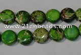 CDI936 15.5 inches 10mm flat round dyed imperial jasper beads