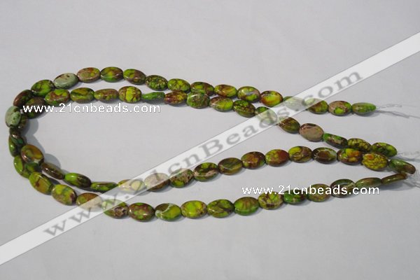 CDI939 15.5 inches 8*12mm oval dyed imperial jasper beads