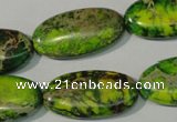 CDI941 15.5 inches 15*30mm oval dyed imperial jasper beads