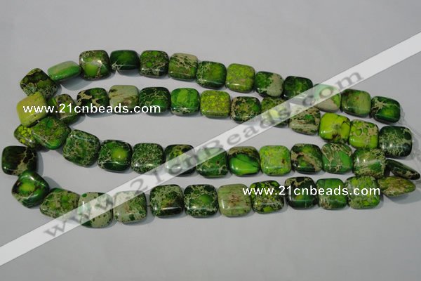 CDI945 15.5 inches 16*16mm square dyed imperial jasper beads